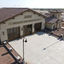 aerial photograph of fire station