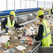 Sorters at the recycling plant