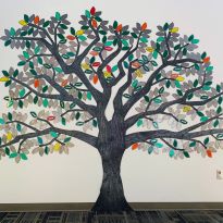 Friends of the Library - downtown library wall art display