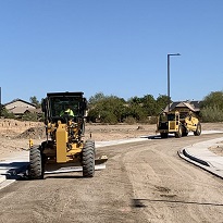 Grading a new street in a Buckeye neighborhood