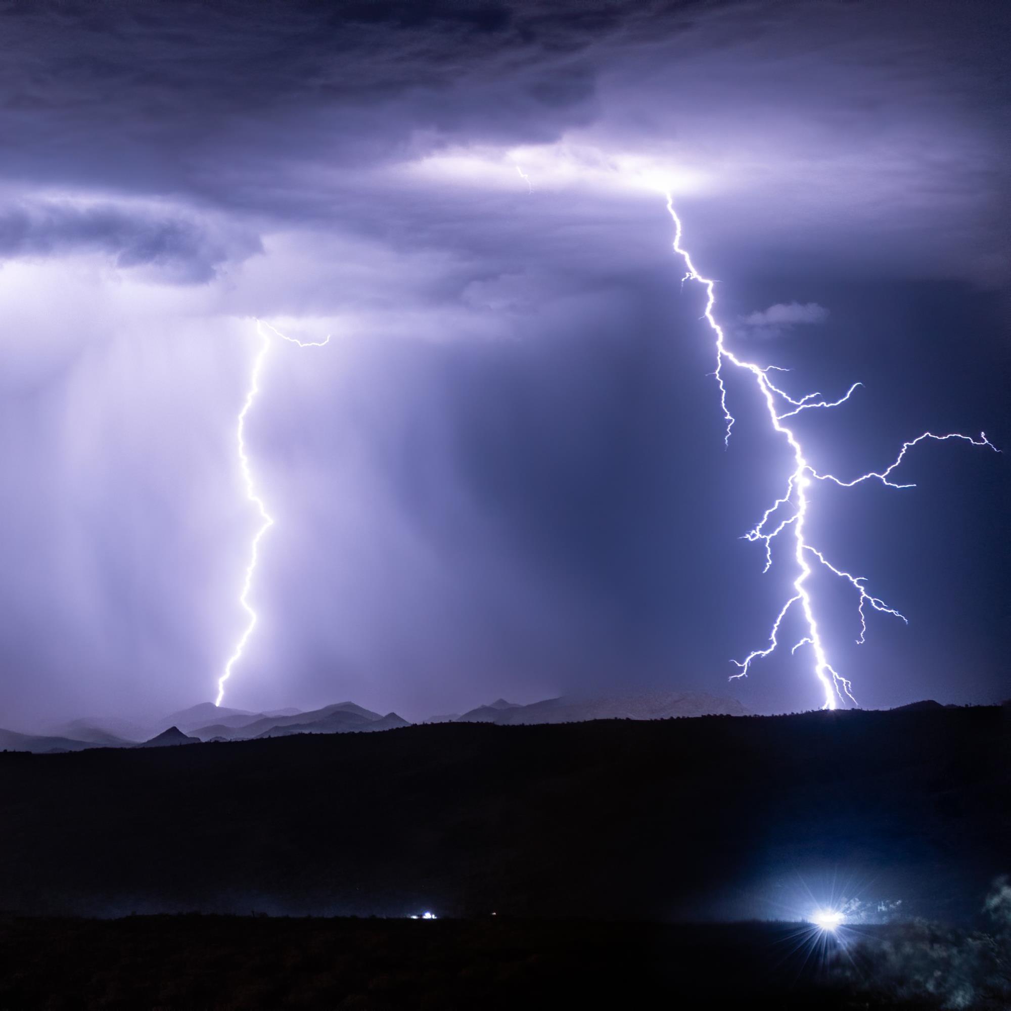 lightning over the desert