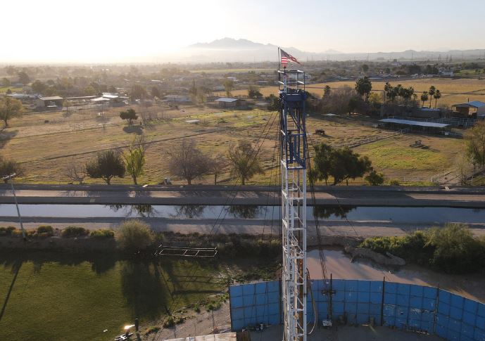 Buckeye's Water Drill with Estrella Mountains in back