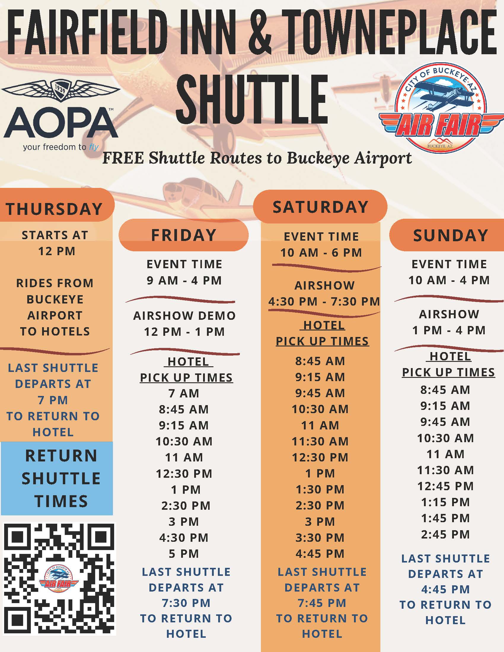 Air Fair Shuttle Schedules Fairfield_TownePlace