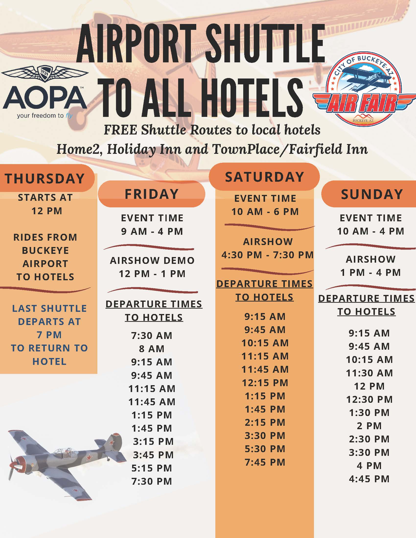 Air Fair Shuttle Schedules Airport