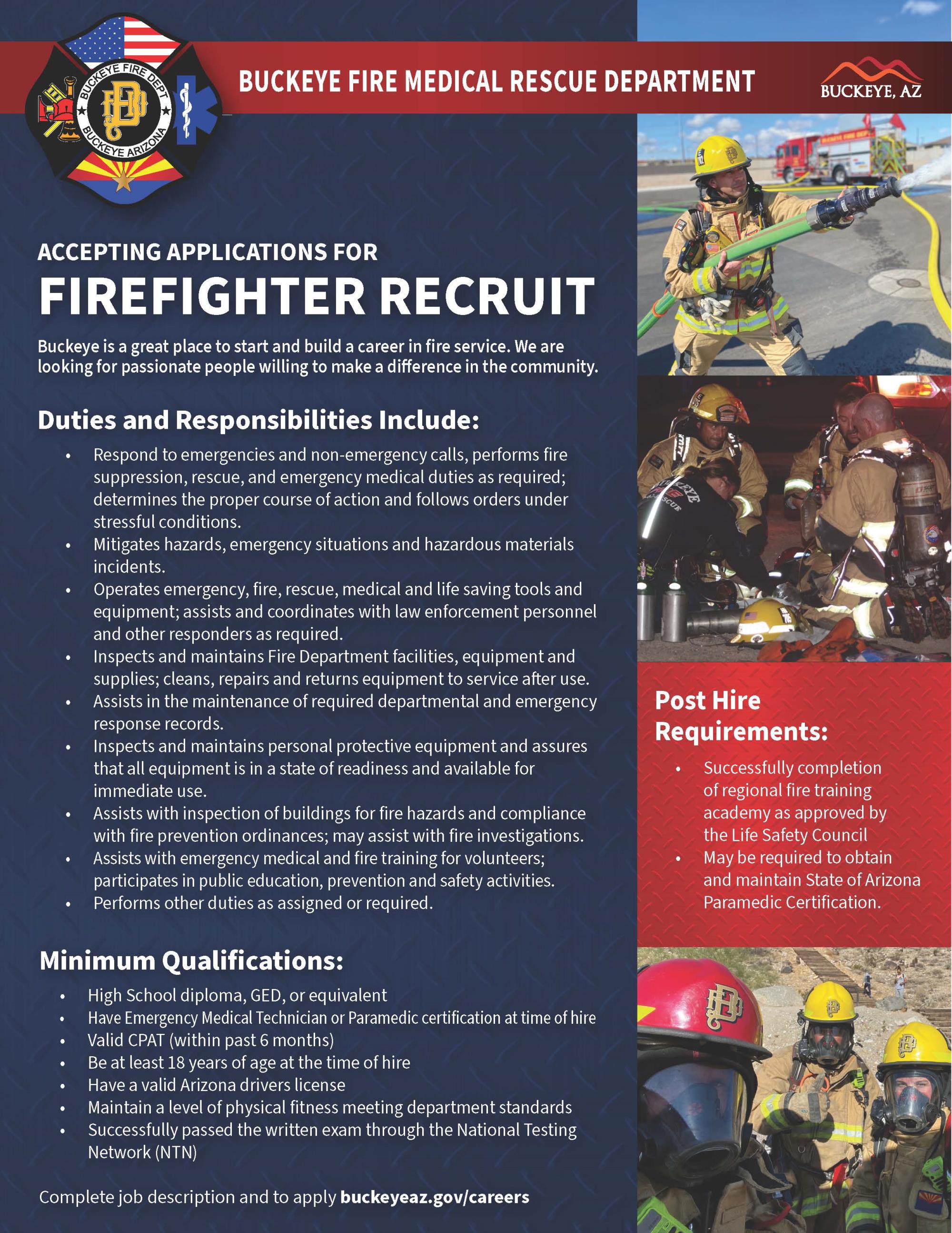 Fire recruitment flyer Firefighter