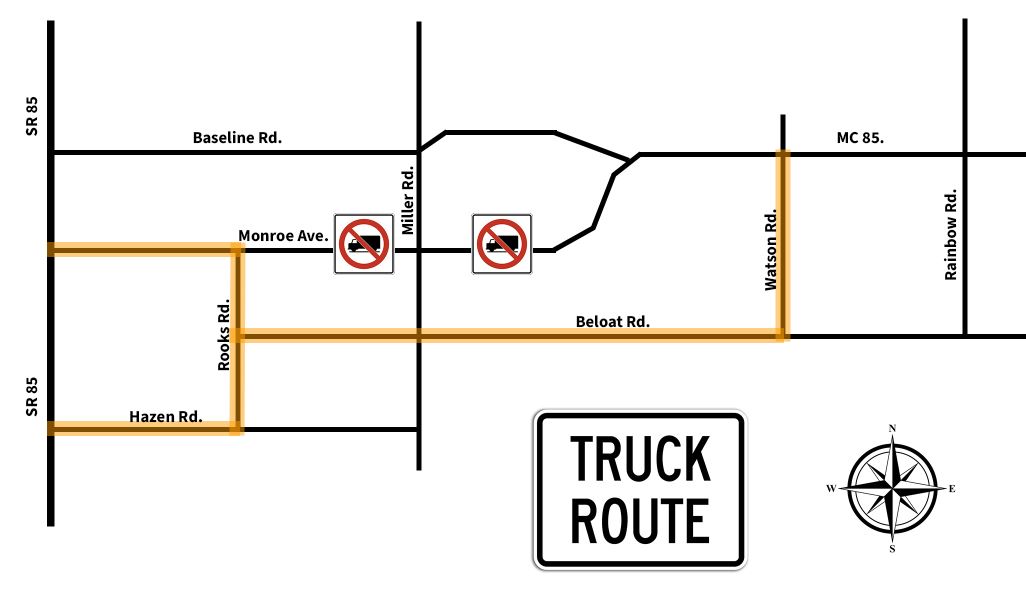 Monroe Restriping Truck Route