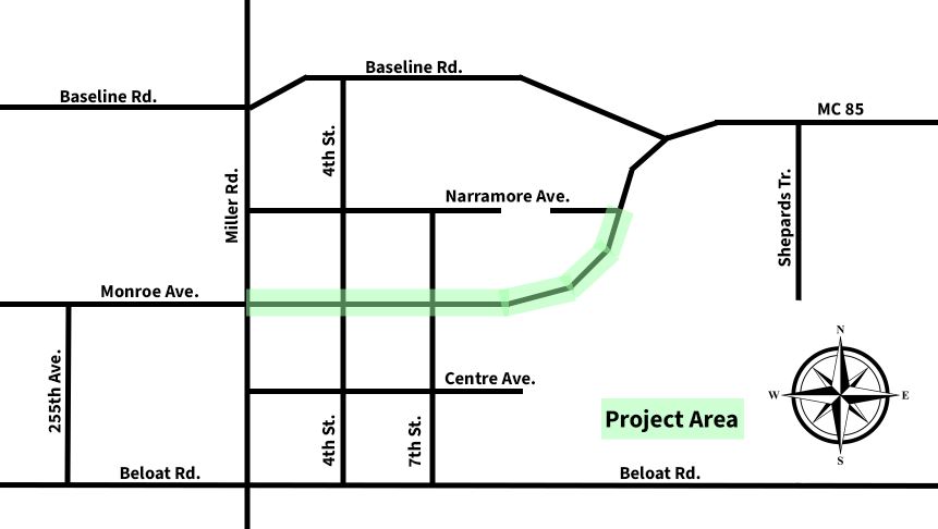 Monroe Restriping project map