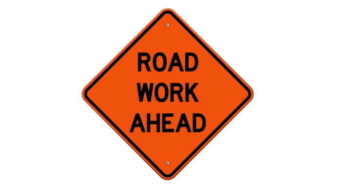 road work ahead sign