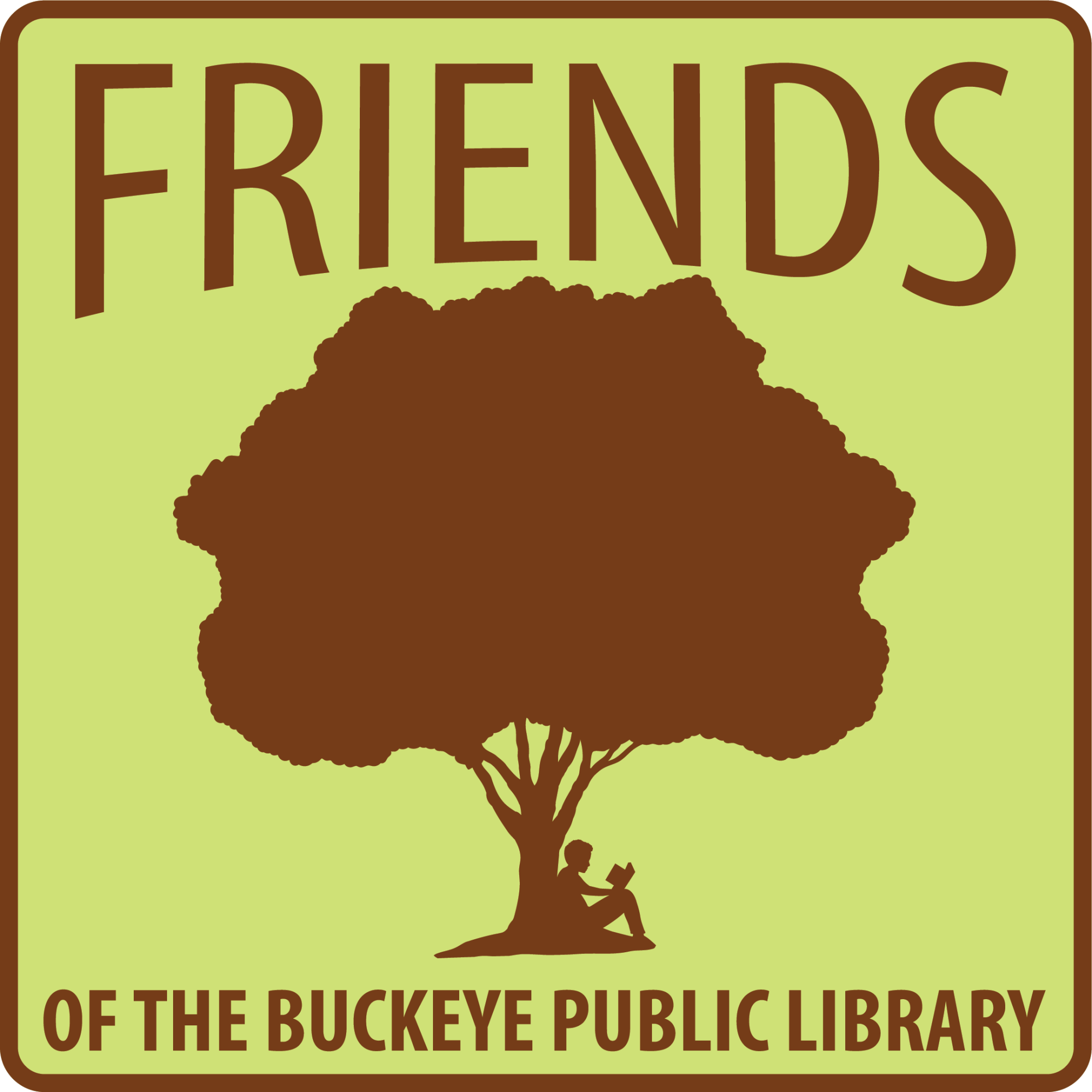 Friends of the Buckeye Library logo showing a person reading under a tree